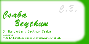 csaba beythum business card